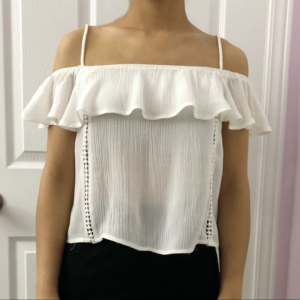 White Flowy Off the Shoulder Cami